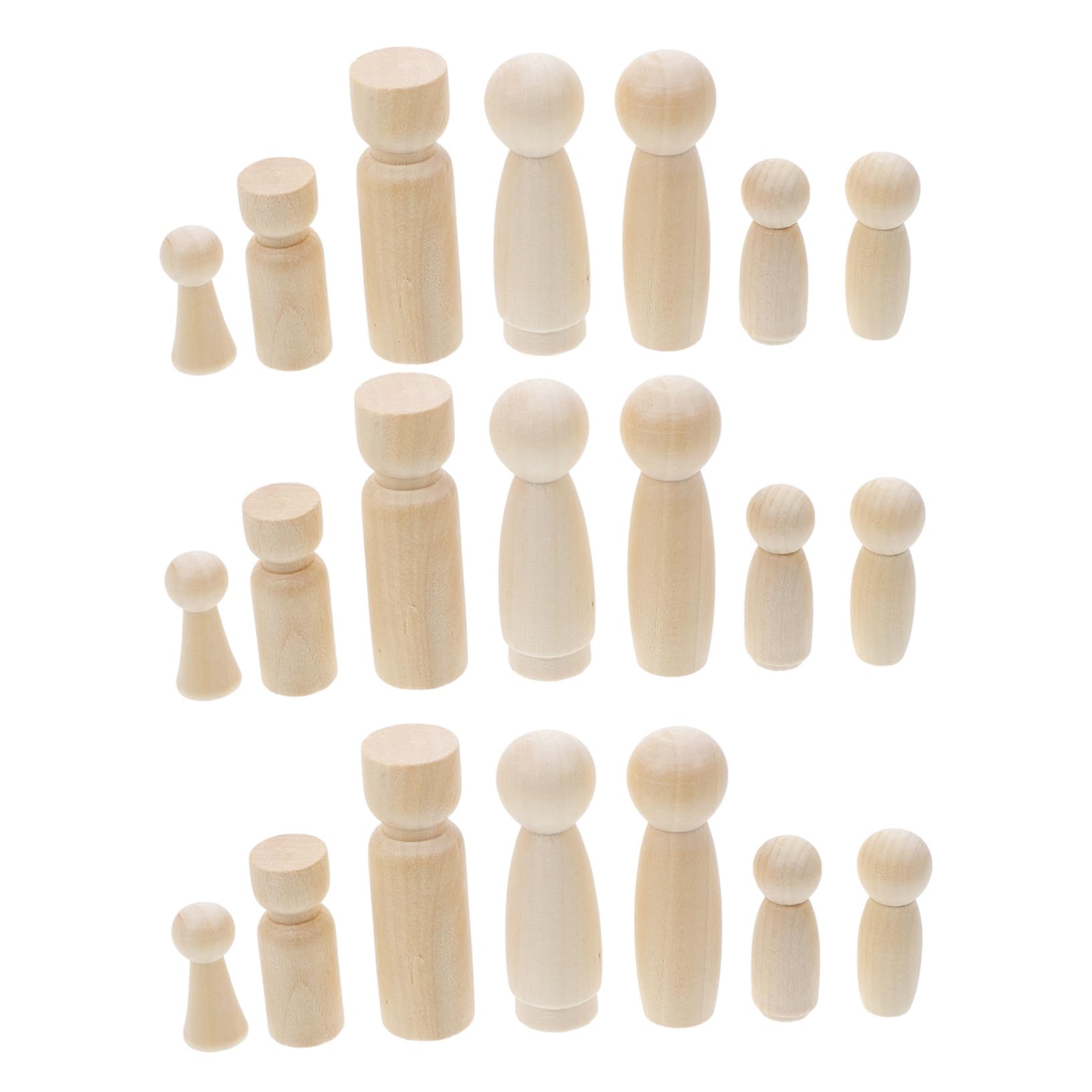 50 piezas Muñecas de Madera sin Pintar para Pintar Figuras de Clavijas Naturales DIY para Manualidades Infantiles y Decoración Creativa