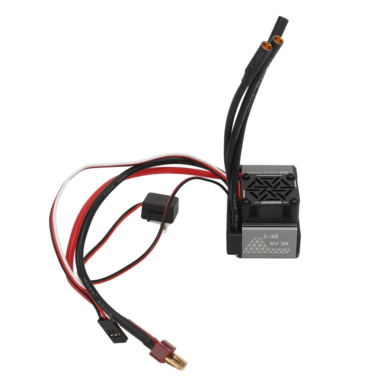do samochodu RC 1/10, bezszczotkowy elektroniczny regulator prędkości 60A wodoodporny, do baterii Lipo 2S-3S, kompatybilny z silnikiem 3650 3660 3670, wiele zabezpieczeń,