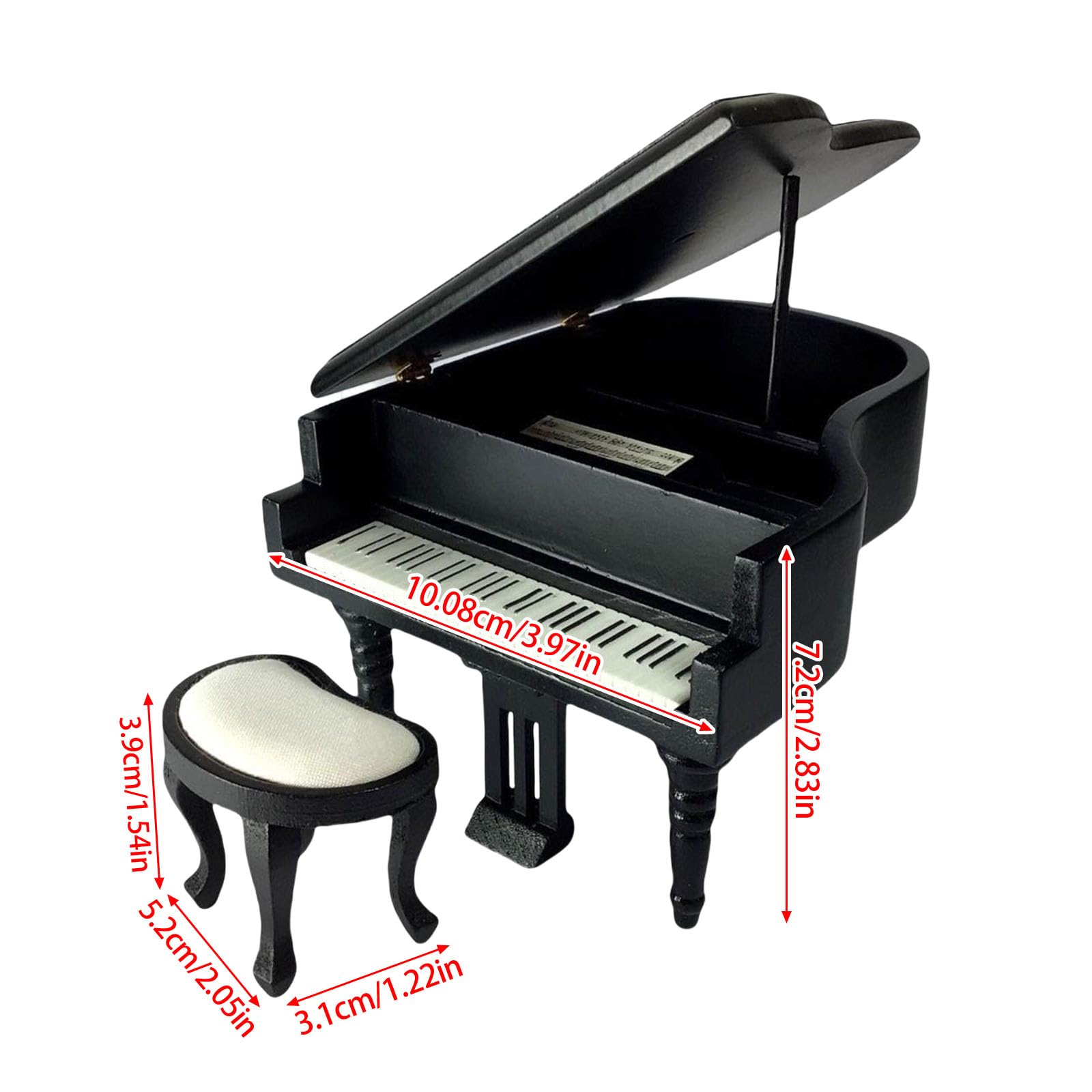 Instrumento de Piano Cómo Hacer Juego Para Niños Muebles De Ruedas Modelo Juguete 1:12 Piano Vintage Jugar Casas de Muñecas Artesanía Creativa
