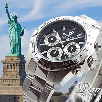Don-Clark （U.S.A） Amazon | ダンクラーク メンズ腕時計 クロノグラフ 日本製ムーブメント