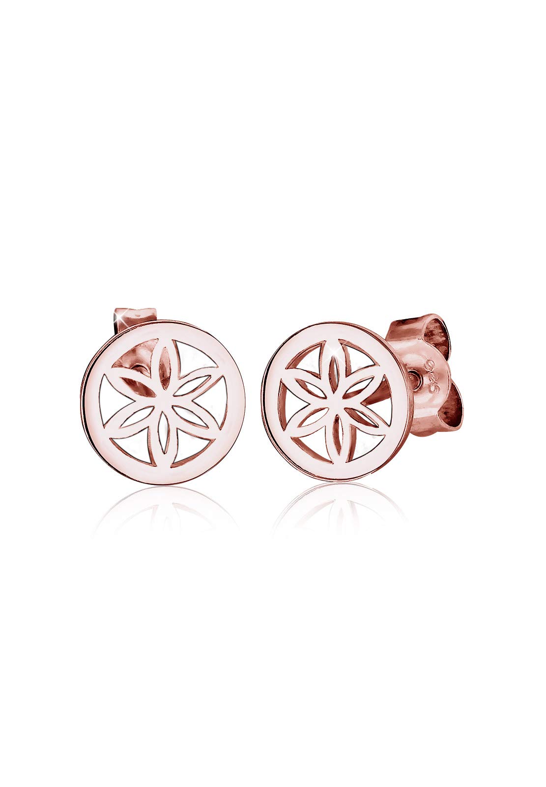 Elli Woman's 925 Sterling Silver Gold Plated Xilion Cut Earrings