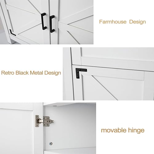 Miniatura 3 de GAOMON Estantería con puertas, armario de almacenamiento de 6 neumáticos con 1 cajón y estantes ajustables para cocina, sala de estar, dormitorio,