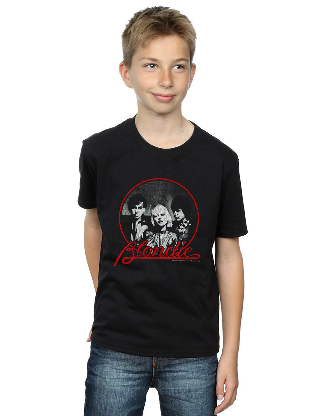 Absolute Cult Boys Black Blondie Distressed Circle T-Shirt Size 5-6 Years