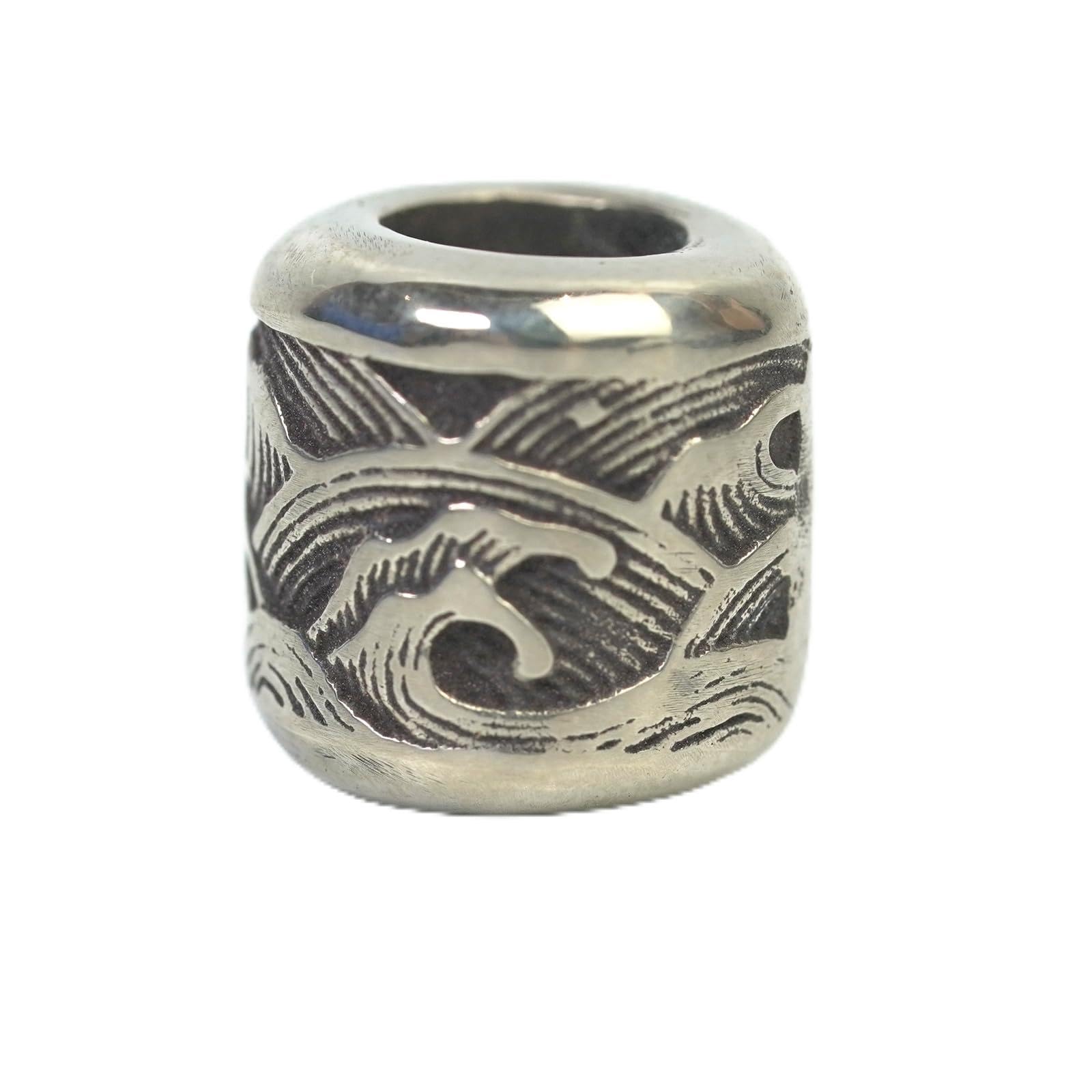 SINOBEE Paracord Bead Sea Wave knife lanyard bead-EDC bead-custom gift for men-paracord bracelet (Silver)