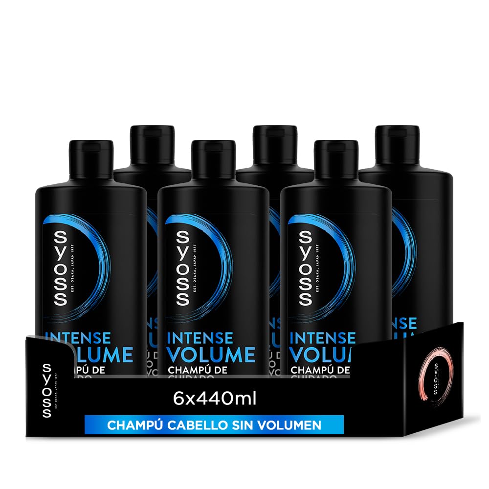 Syoss - Szampon do włosów cienkich lub bez zbędnych objętości - Pojemność - 6 sztuk po 440 ml (2,640 ml) – objętość do 48 godzin bez zbrylania - Włosy jak świeże od salonu fryzjerskiego
