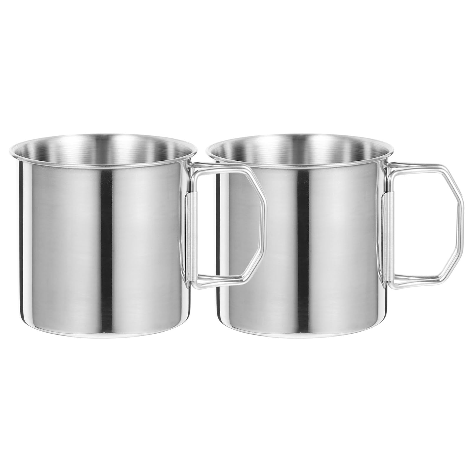 ibasenice 4 Ensembles Tasse De Camping Acier Inoxydable De Mug Pliant Pour Boissons Chaudes Et Froides Cup Pratique Pour Activités Plein Air Et Randonnée Pour Camping Pique 2 Pièces * 4