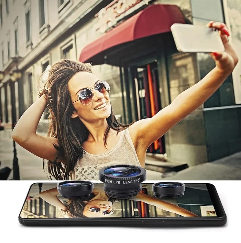 Image of Universal Mobile Phone 3in1 Lens Super Wide Angle, Fish Eye & Macro Lens Professional HD Camera Multi Colour Lens Kit for All Android Smartphone and i-Phone, i-Pad Tablets, Laptop(Free Bulb)