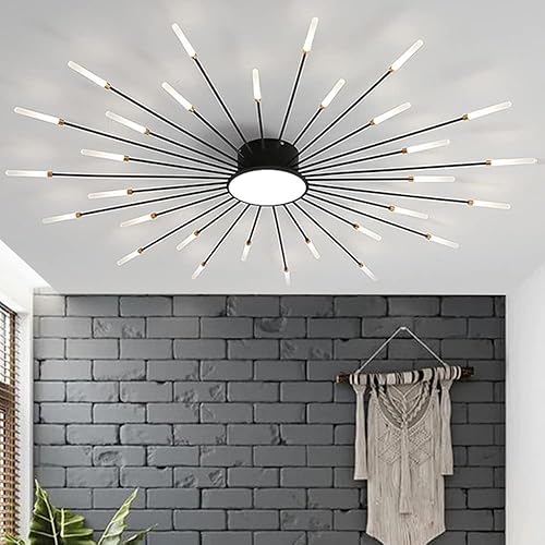 Miniatura 7 de Lámpara de techo LED regulable de 51 pulgadas, 30 luces de techo, lámpara de techo empotrada, iluminación interior negra para sala de estar, 30 W+12