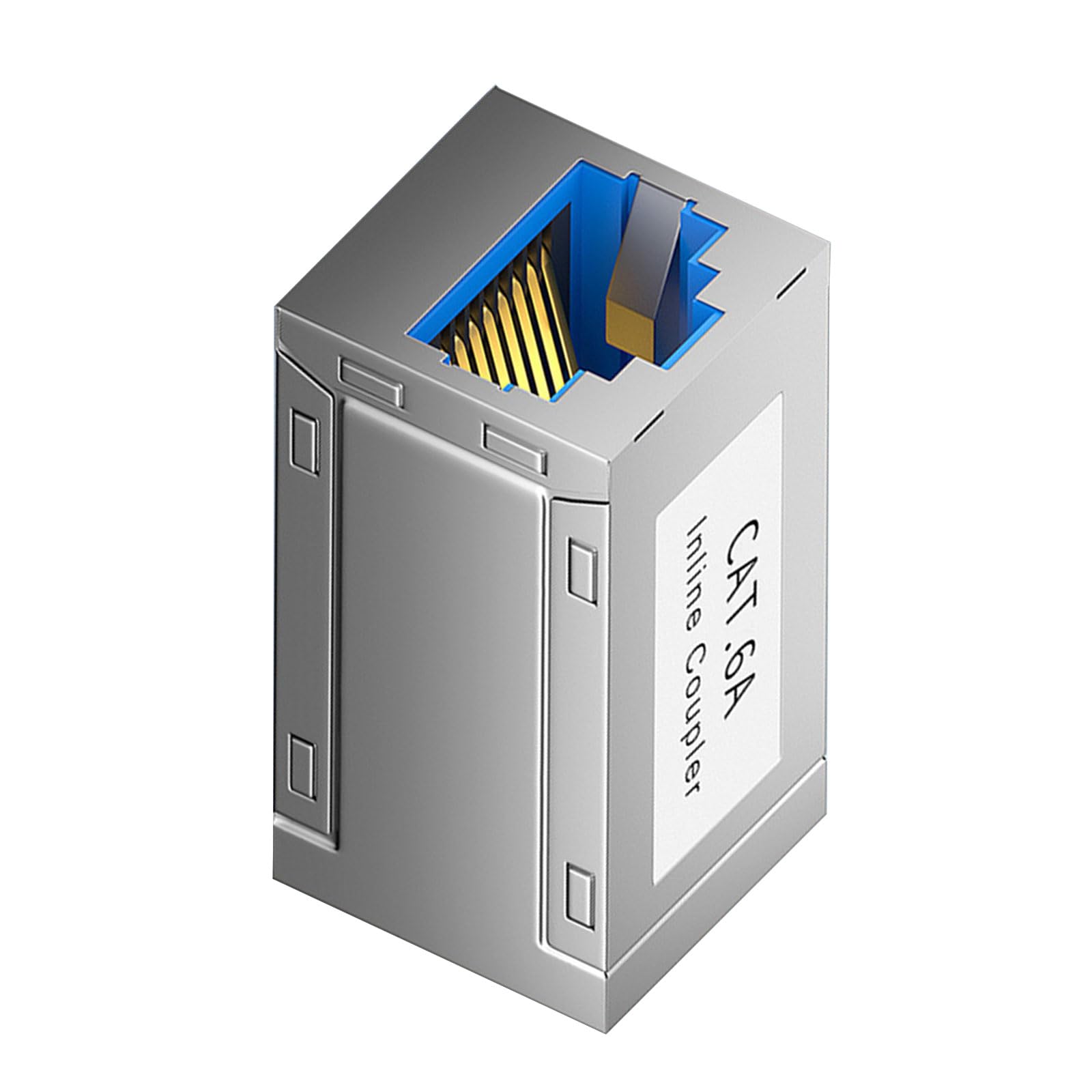 Yhplxyuus Cat6A Cat7 RJ45 Shielded Networking Coupler 10Gbps High Bandwidth Adapters with EMIs Protections Metal Housing Fast Speed Ethernet Connectors