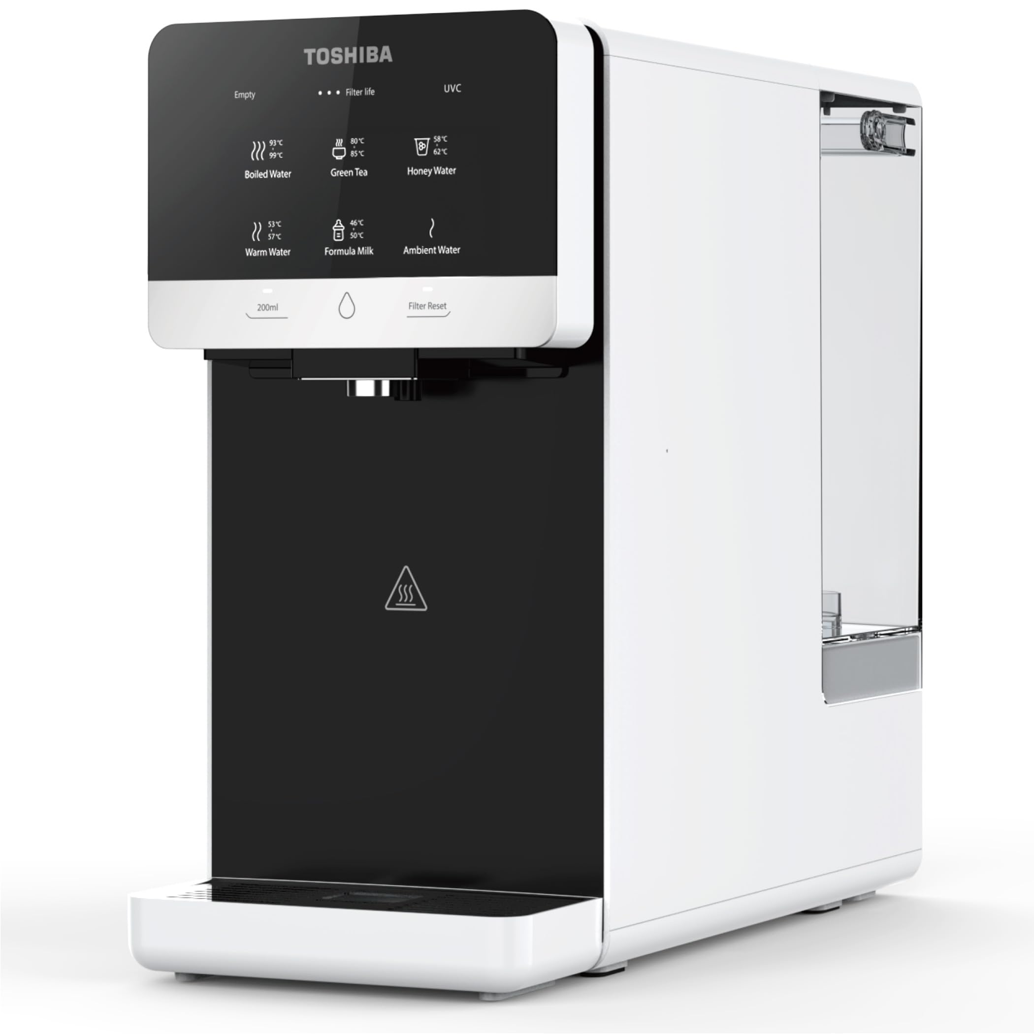 Toshiba Osmoseanlage Umkehrosmoseanlage Heißwasserspender Auftisch Keine Installation Mehrfach-Filterung Mineralisierung UV Licht NSF zertifiziert