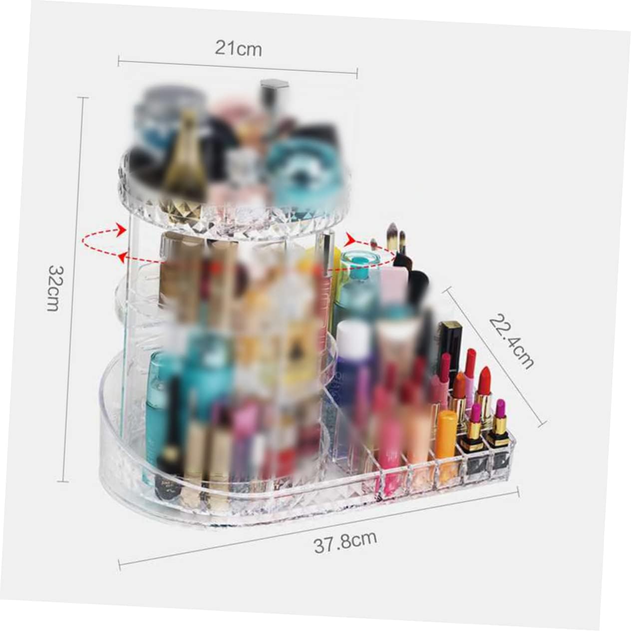 Makeup Organizer Box Acrylic Cosmetics Display Case Organizers for Dressing Table