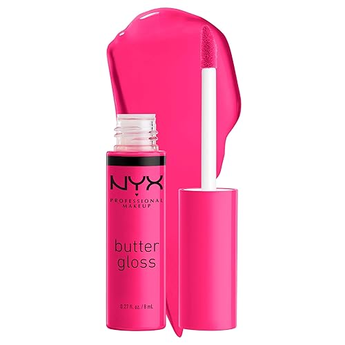 NYX MAQUILLAJE PROFESIONAL Brillo de mantequilla, brillo de labios no pegajoso - Summer Fruit (Hot Pink)