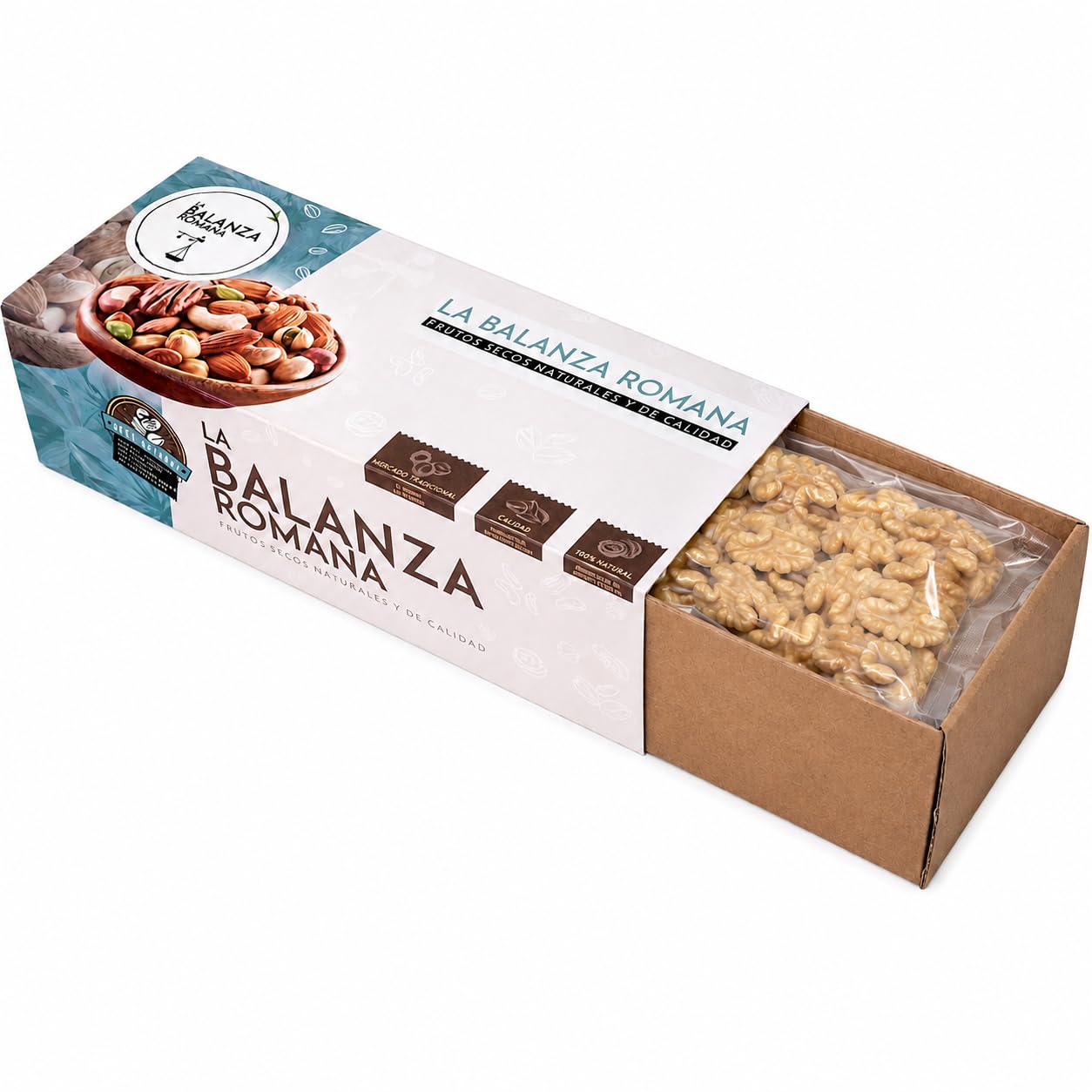 Samskara Nuez Pelada AL VACIO Gran Calibre a Mano Premium 600 g | Nueces Naturales Extra Light, Fruto Seco en Cuartos, Snack Gourmet 100% Natural sin sal