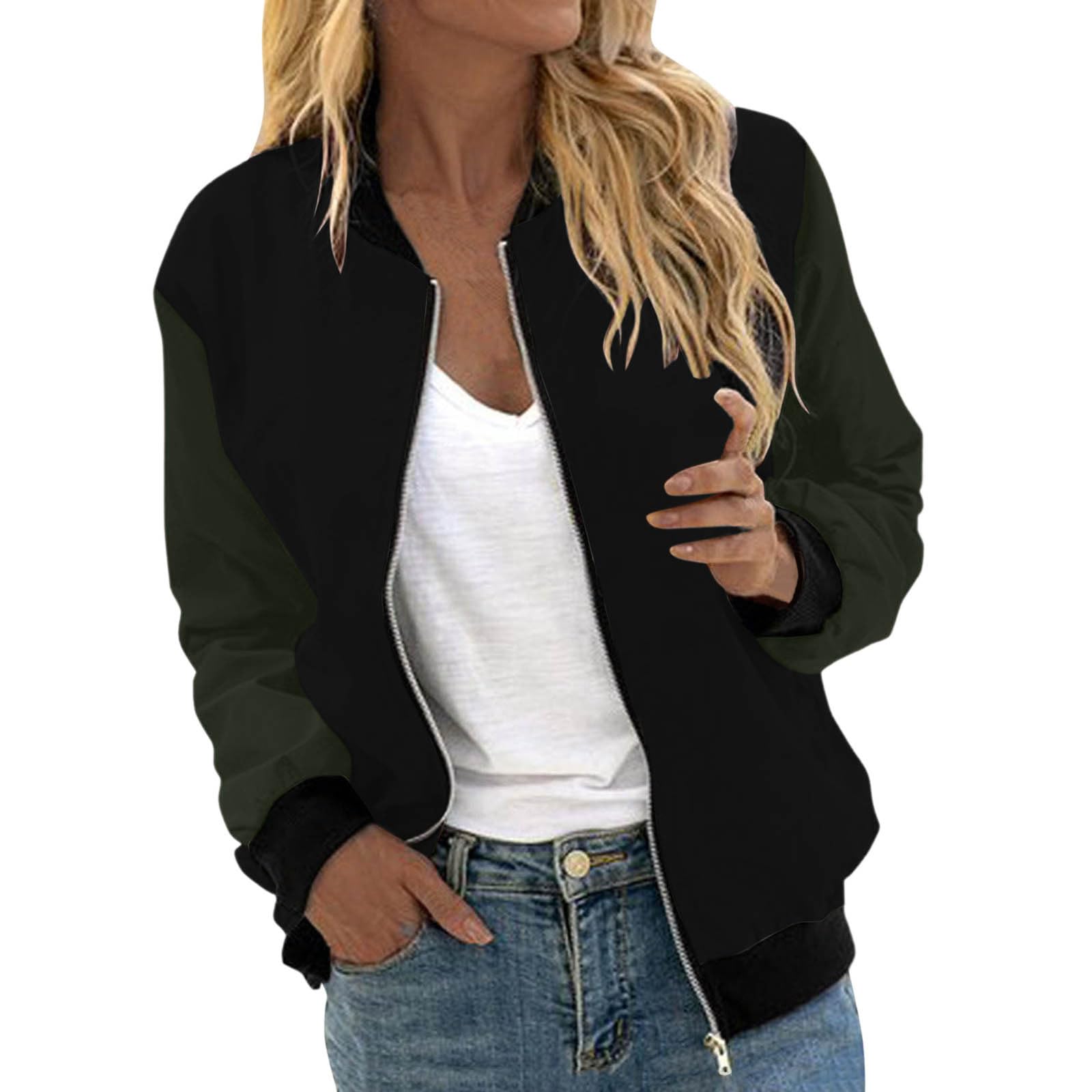 Bomberjacke Damen Kurz - Elegante Fliegerjacke Mit Reißverschluss