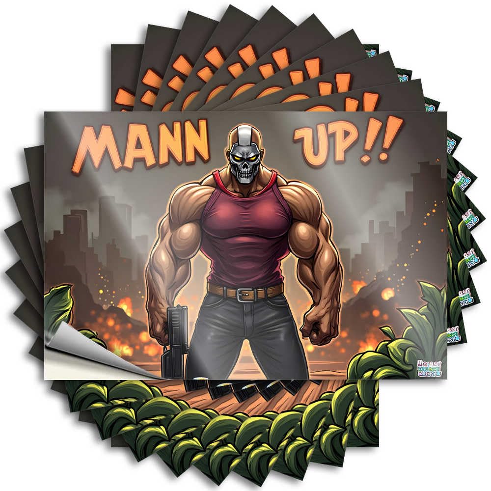 Tattoos Home Waterproof Vinyl Sticker | Man Up: The Ultimate Urban Warrior Rock Garage for Interior DIY Projects(6X9CM)