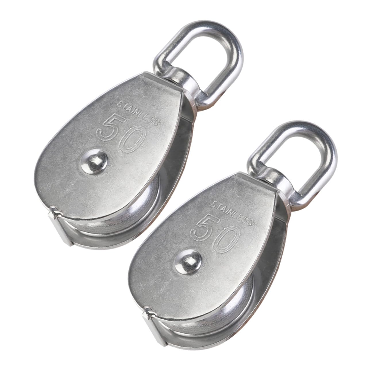 Mikinona 2 Stück Edelstahl Umlenkrolle Schwerlast Seilrolle mit Kugellager Rostfrei Langlebig für Hebezug und Flaschenzug Outdoor Anwendung
