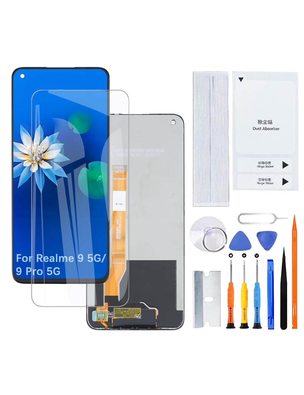 H&LYCYJ Schermo di ricambio per schermo LCD Realme 9 5G/9 Pro 5G RMX3474 RMX3471 RMX3472