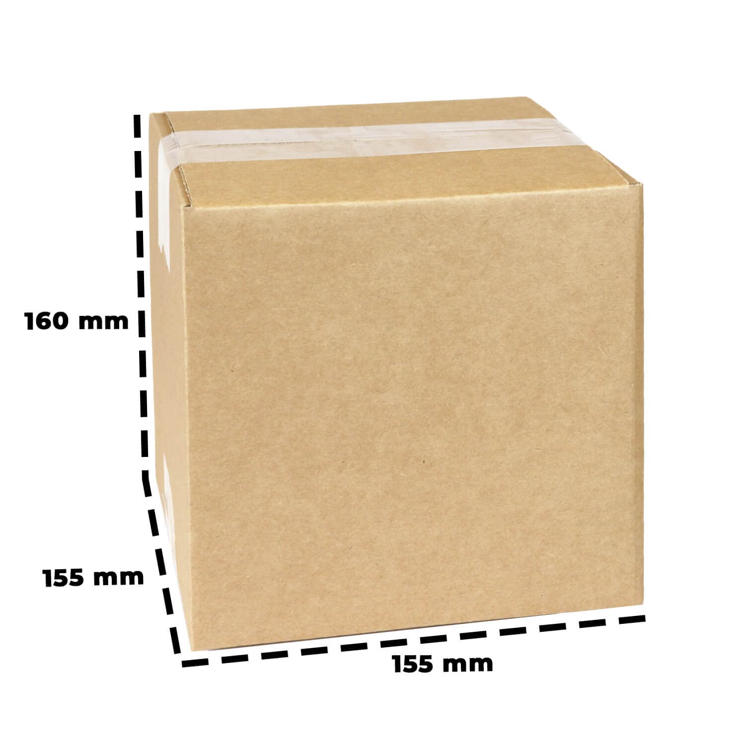 smiley pack 300 Stück Faltkartons 150 x 150 x 150 mm braun KK06 Versandkarton Verpackungskartons 15 x 15 x 15 cm aus Wellpappe 1 wellig Karton Pappkarton Versandbox Paket Päckchen