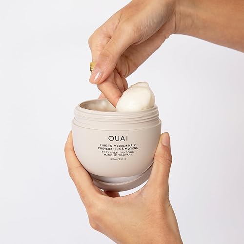 Miniatura 5 de OUAI Juego de champú, acondicionador y mascarilla de tratamiento para cabello fino, voluminizadora, fortalecedora, reparadora, 3 unidades (champú de