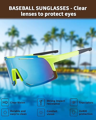Miniatura 5 de JIEGO - Gafas de sol deportivas para hombres, gafas de ciclismo de béisbol juvenil, protección UV 400, adecuadas para escalada de golf