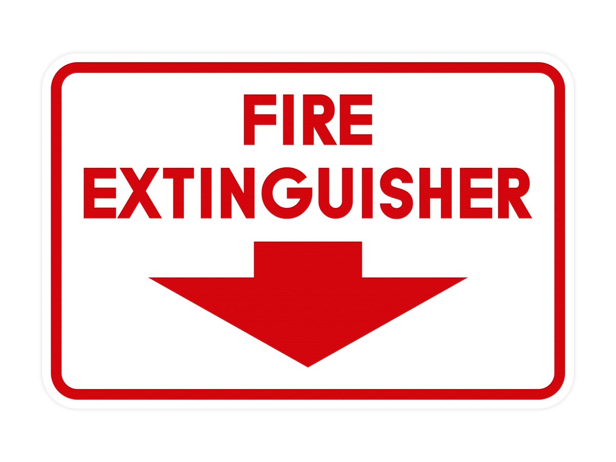 Signs ByLITA Classic Framed Fire Extinguisher (White/Red) - Large