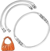 2 Pieces 24/20 cm Aluminium Bag Handle Bag Frame, Kiss Clasp Inner Frame Tubular Square Shape Bag Assembled Clutch Frame for Clutch Bag Crafts Projects (Round)