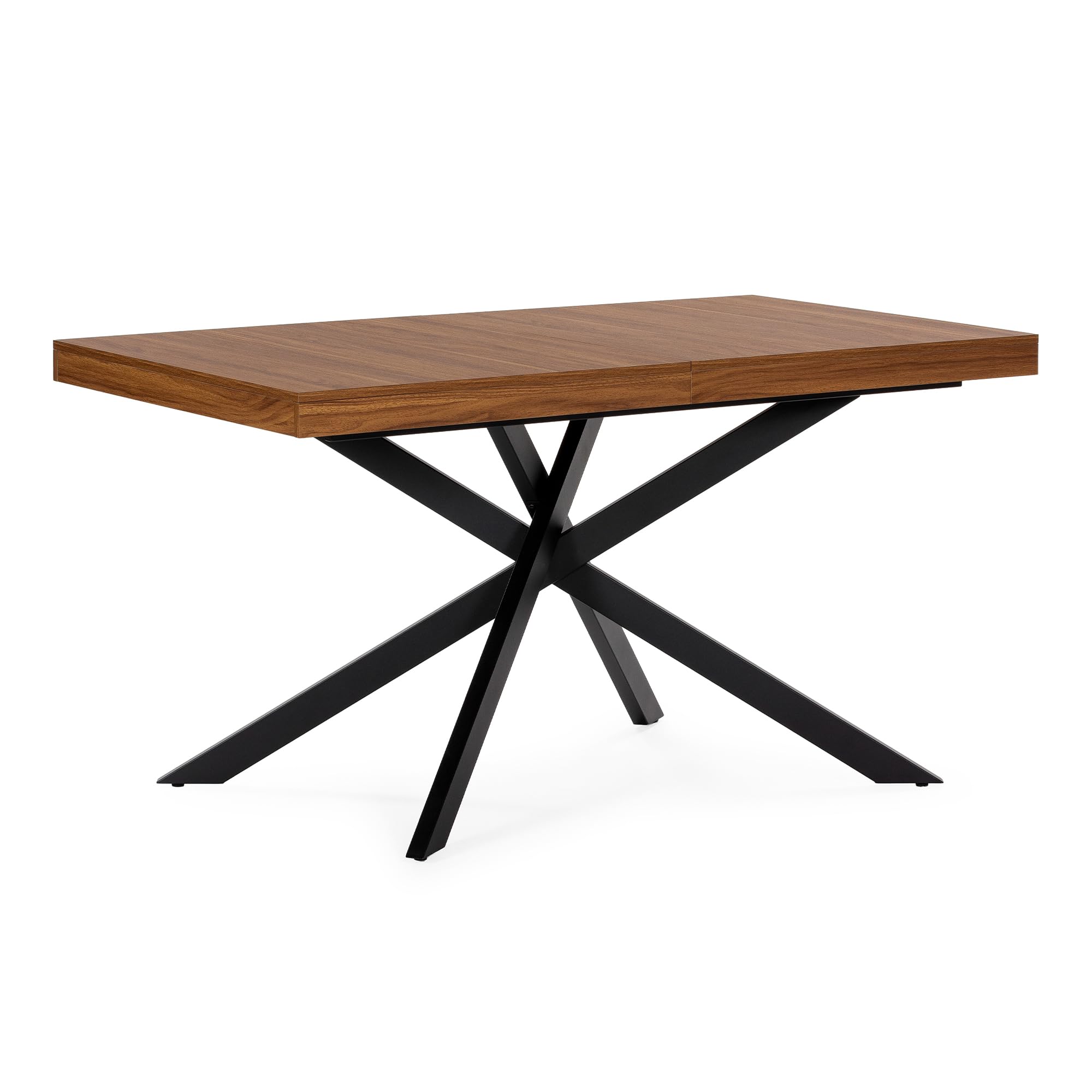 HOMN LIVING Tavolo da Pranzo allungabile Palermo Effetto Noce, 140-180 cm (Lunghezza) 80 cm (profondità) 75 cm (Altezza)