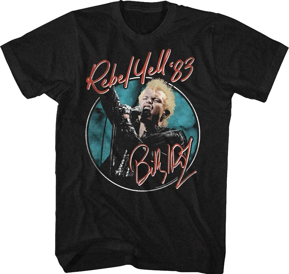 Billy Idol Rebel Yell 83 T Shirt Mens Licensed Rock N Roll Band Tee New blackXL