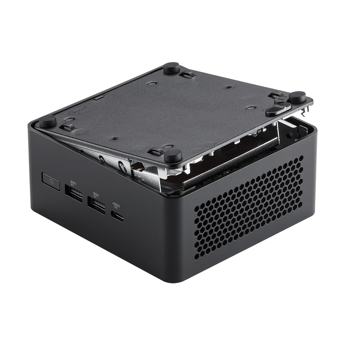 Mini PC NUC14 Pro con Intel Core Ultra 5 125H, grafica Intel Arc, supporta fino a 96 GB di RAM DDR5, Dual Thunderbolt 4, display Quad 4K, 2.5G LAN, WiFi6E (alto, Barebone)
