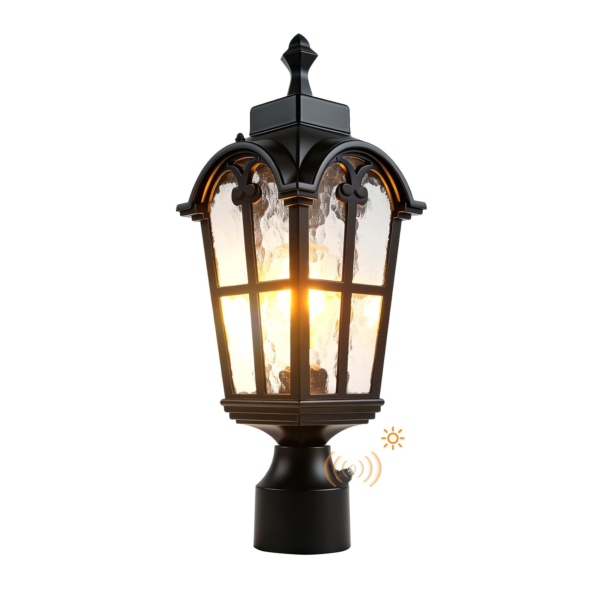 Photo 1 of Kainozoic Dawn to Dusk Sensor Outdoor Post Lights Waterproof Post Light Fixture Outdoor Anti-Rust Waterproof Exterior Lamp Post Lighting for Front Door Yard Pathway Driveway Fence