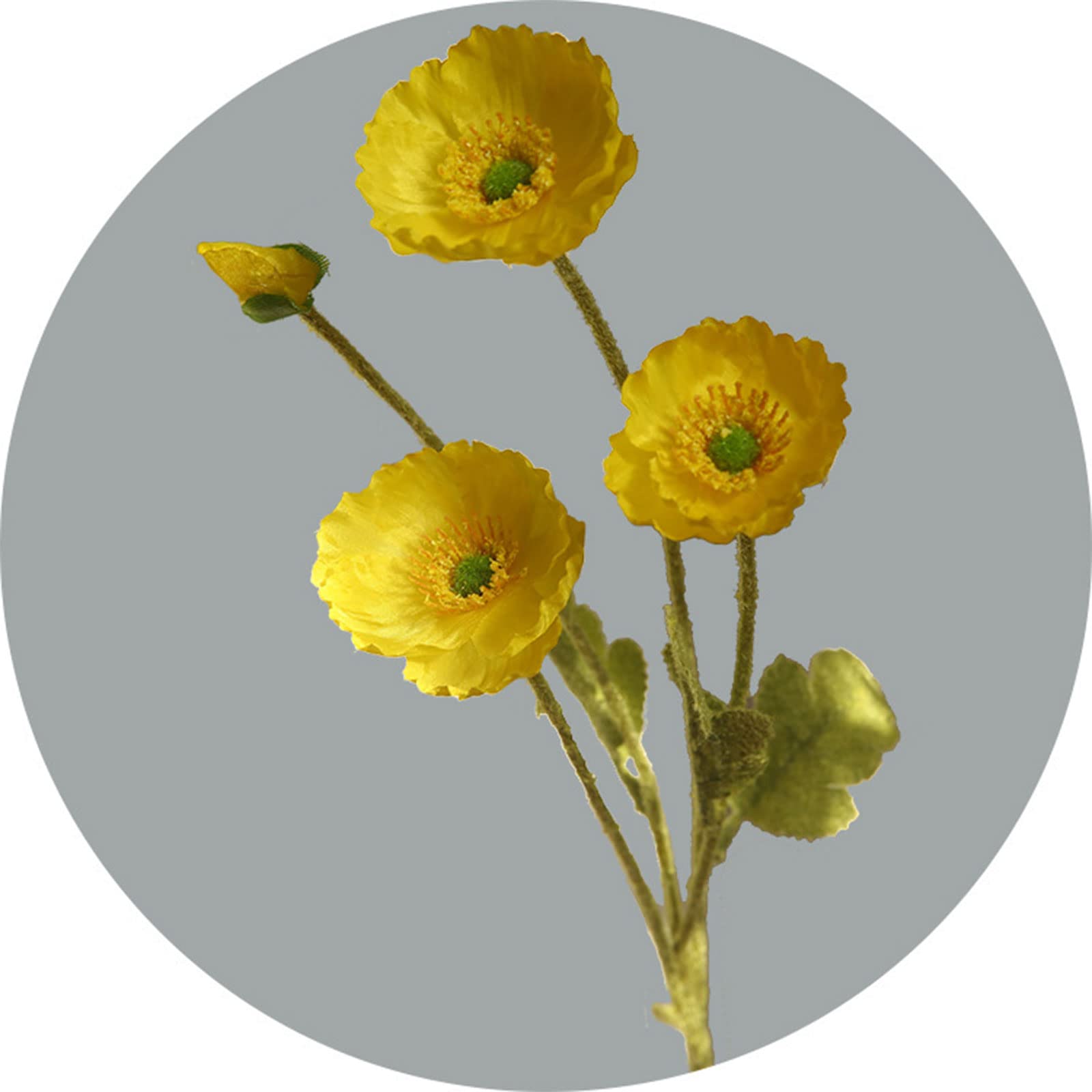 TENYELE Artificial Flower Silk Flowers With Stems Leaves Fake Poppies Elegant Bouquet Centerpieces Frontdesk Home Decotation Spring Faux Flowers For Arrangements Small With Stems Leaves Centerpiece