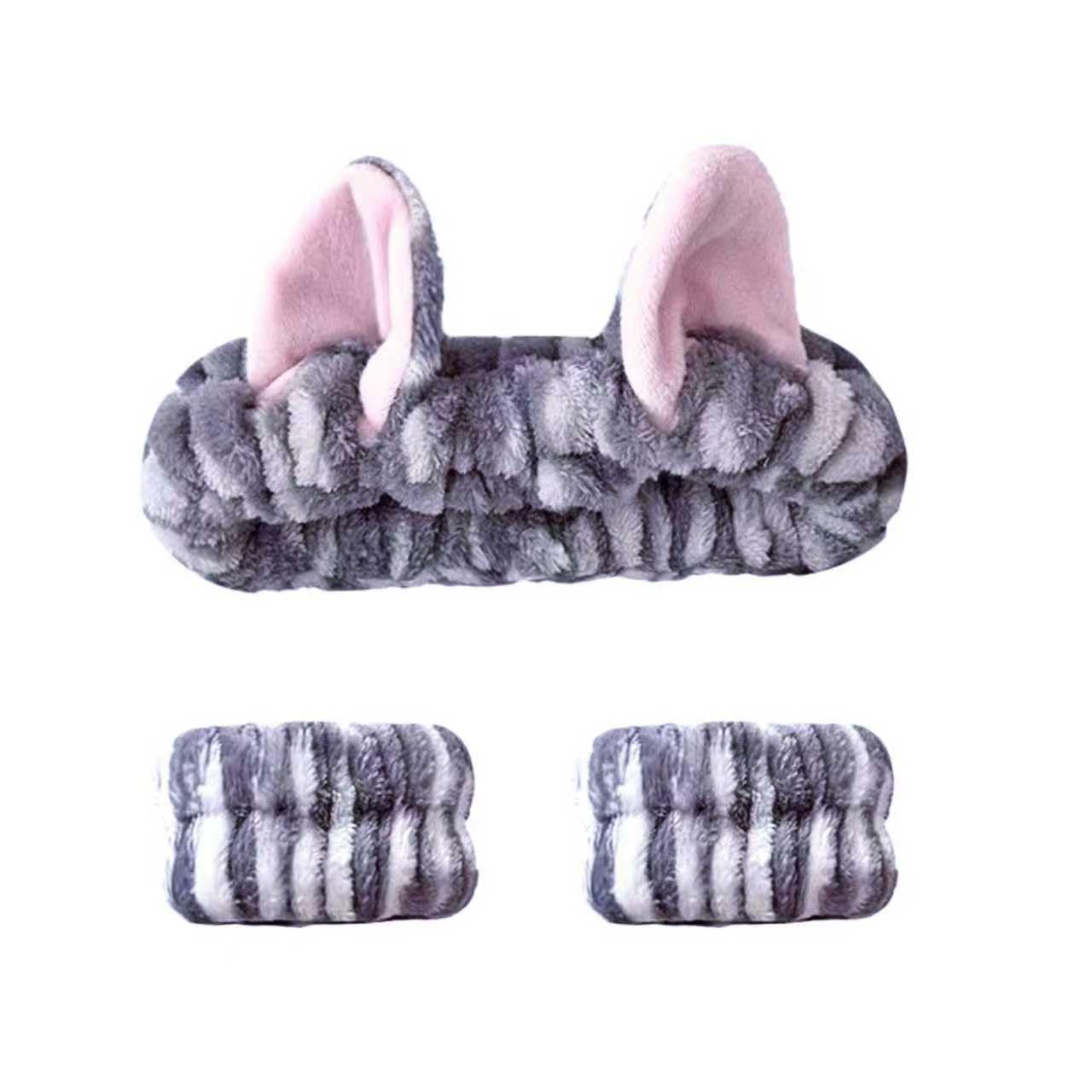 Cute Spa Headband Set for Women | Kawaii Cat Ear Makeup