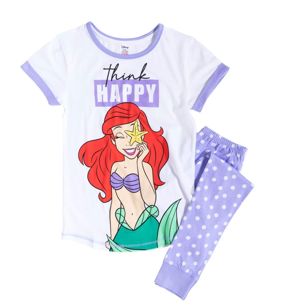 Tdp Textiles Women's Purple The Little Mermaid Think Happy Disney Pyjamas