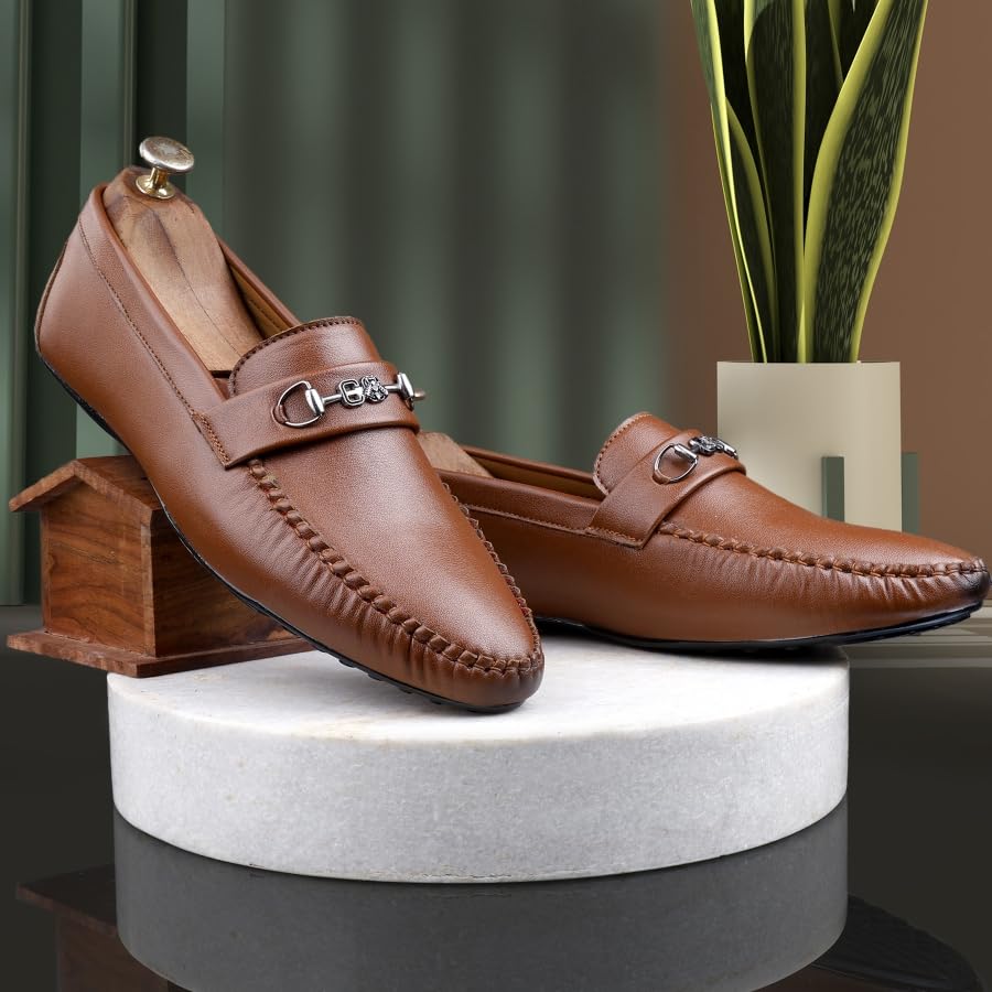 Image of WUGATTI Men's Leather Slip-On 100% Pure Leather Stylish Standard Casual Loafers