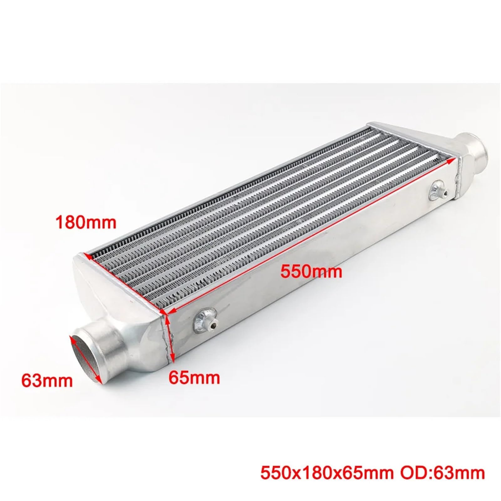 Refrigerantes del Motor Intercooler de montaje frontal 550x180x65 mm Barra y placa de intercooler turbo universal OD = 63 mm