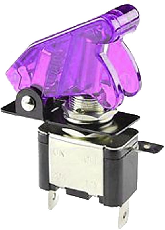 Interruptor tipo rocker ESUPPORT com capa vermelha e LED roxo 12 V 20 A – 1 unidade