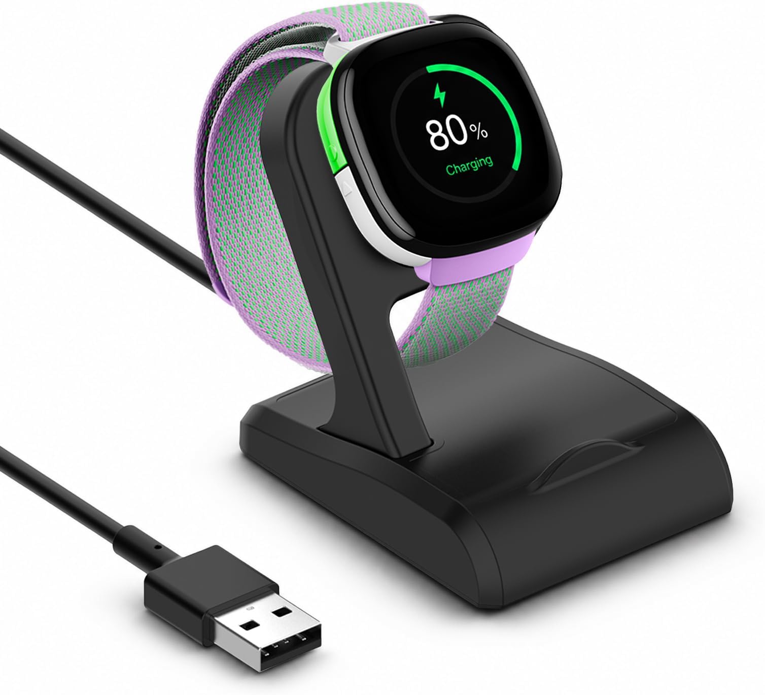 Charger Compatible with Google Fitbit Ace LTE, Anti-Slip Charging Stand Dock with 3Ft USB Cable Cord