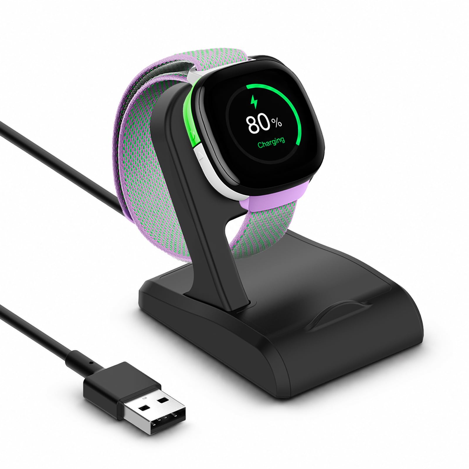 Chargeur compatible avec Google Fitbit Ace LTE, station d'accueil de charge antidérapante avec câble USB de 0,9 m