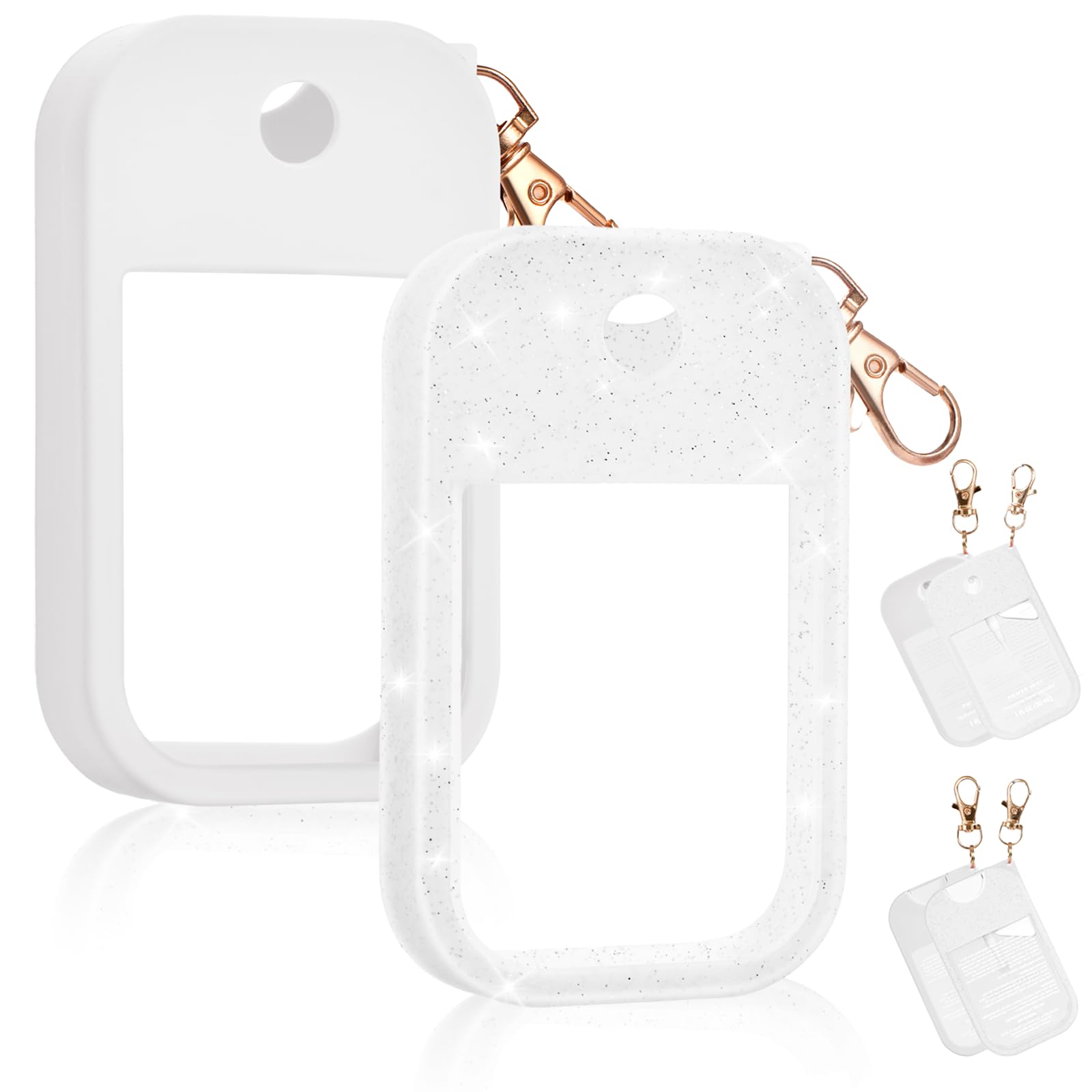 Giramika Silicone Case Compatible with Touchland Hand Sanitizer Spray, Protective Case for Spray 1FL. OZ (Sparkling White, White(2PCS))