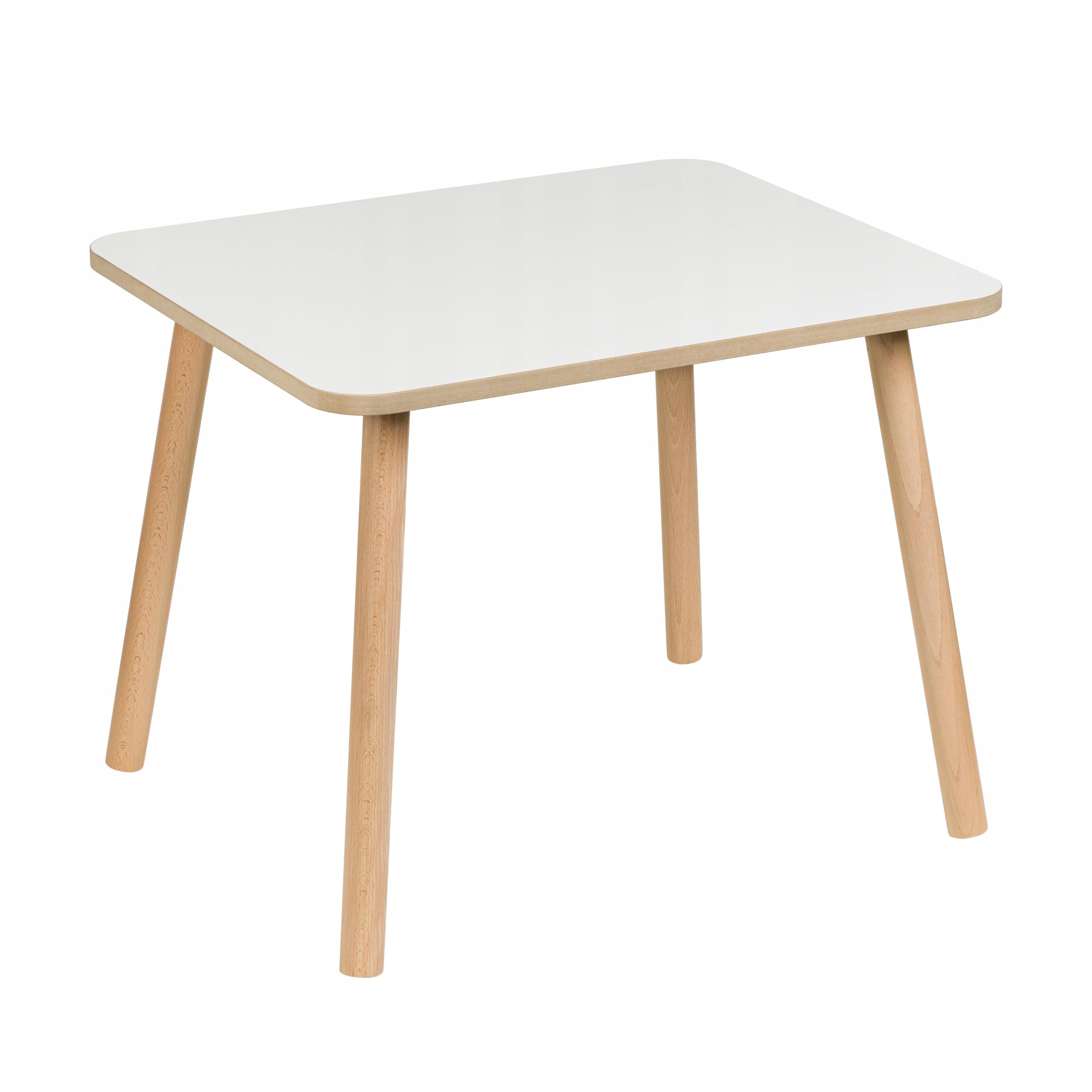 Table et chaise pour enfant de 3 à 7 ans - 50 x 50 x 47 cm - Table et chaise en MDF et bois - Finition naturelle - Bords arrondis - Stable et sans danger pour les enfants de 3 à 7