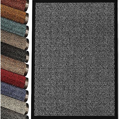 TrendMakers Machine Washable Grey Black Heavy Quality Door Mat Bath Mat Kitchen Office Home Indoor Outdoor Barrier Mat. Available in 20 Sizes (60cm x 90cm) || POLYPROPYLENE PILE Cover