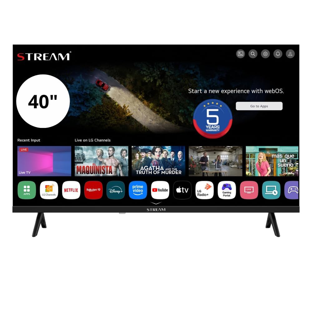 Stream System - WebOS 8.3, Smart TV 40",5 Años de Garantía, FullHD, Magic Remote Control, HDR10, Frameless (Sin Marco), Control por Voz (LG Thinq AI) con Modo Hotel- Modelo WSTRF4026TEX