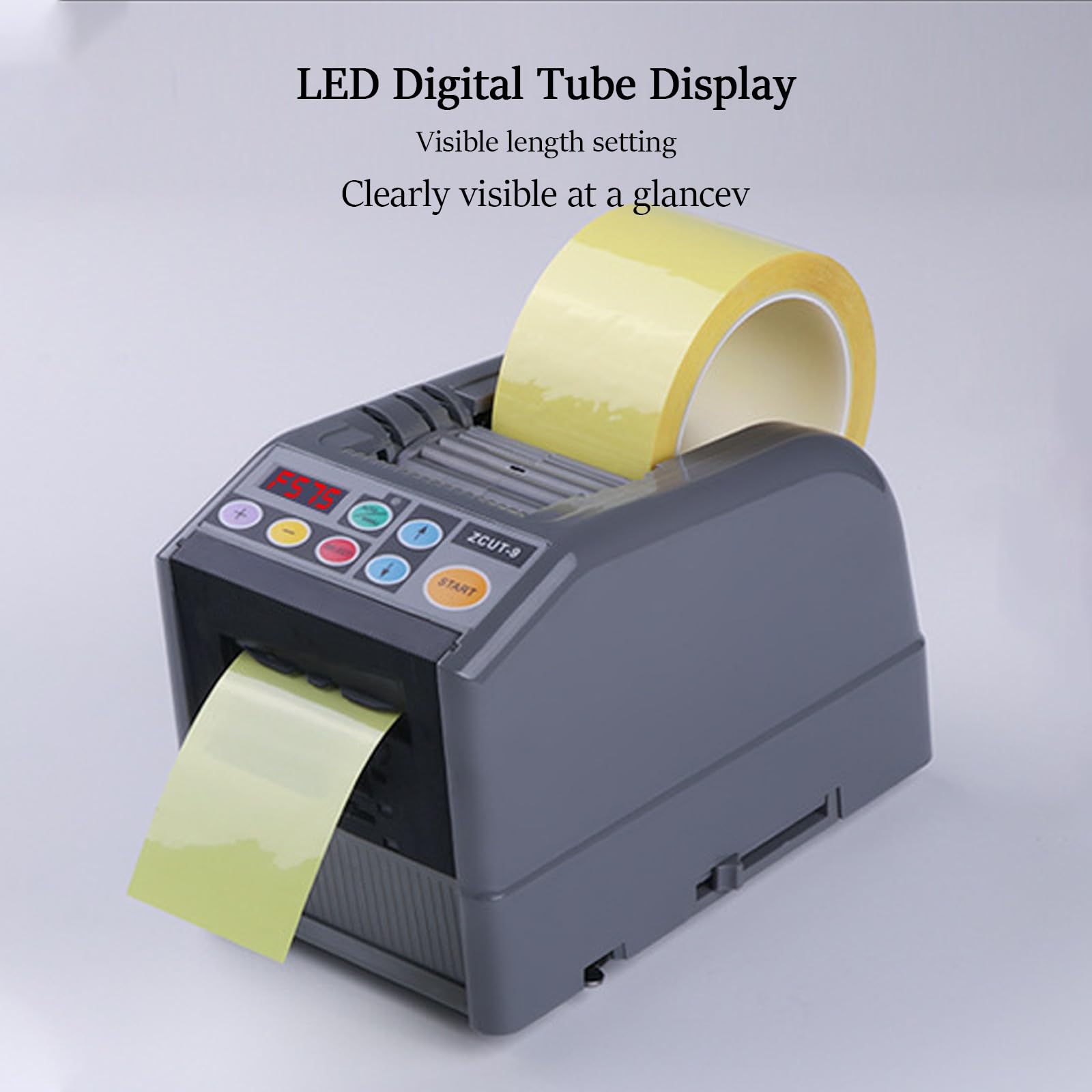 ZbOLi Taglierina Dispenser Automatica per Nastro, Macchina separatrice spelafili con modalità Manuale e Automatica, per Nastri da 6-60 mm di Larghezza e impostazione di Lunghezza da 5-999 mm