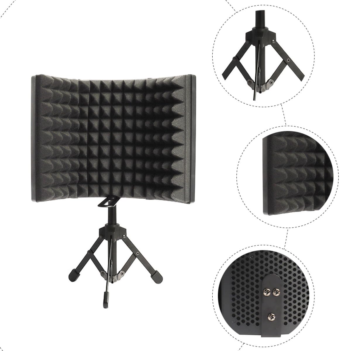 GALPADA Mikrofon Popfilter mit Windschutz aus Schwamm und Metall Einfache Installation Drei Stück Kombination für Studioaufnahme und Computeraufnahme