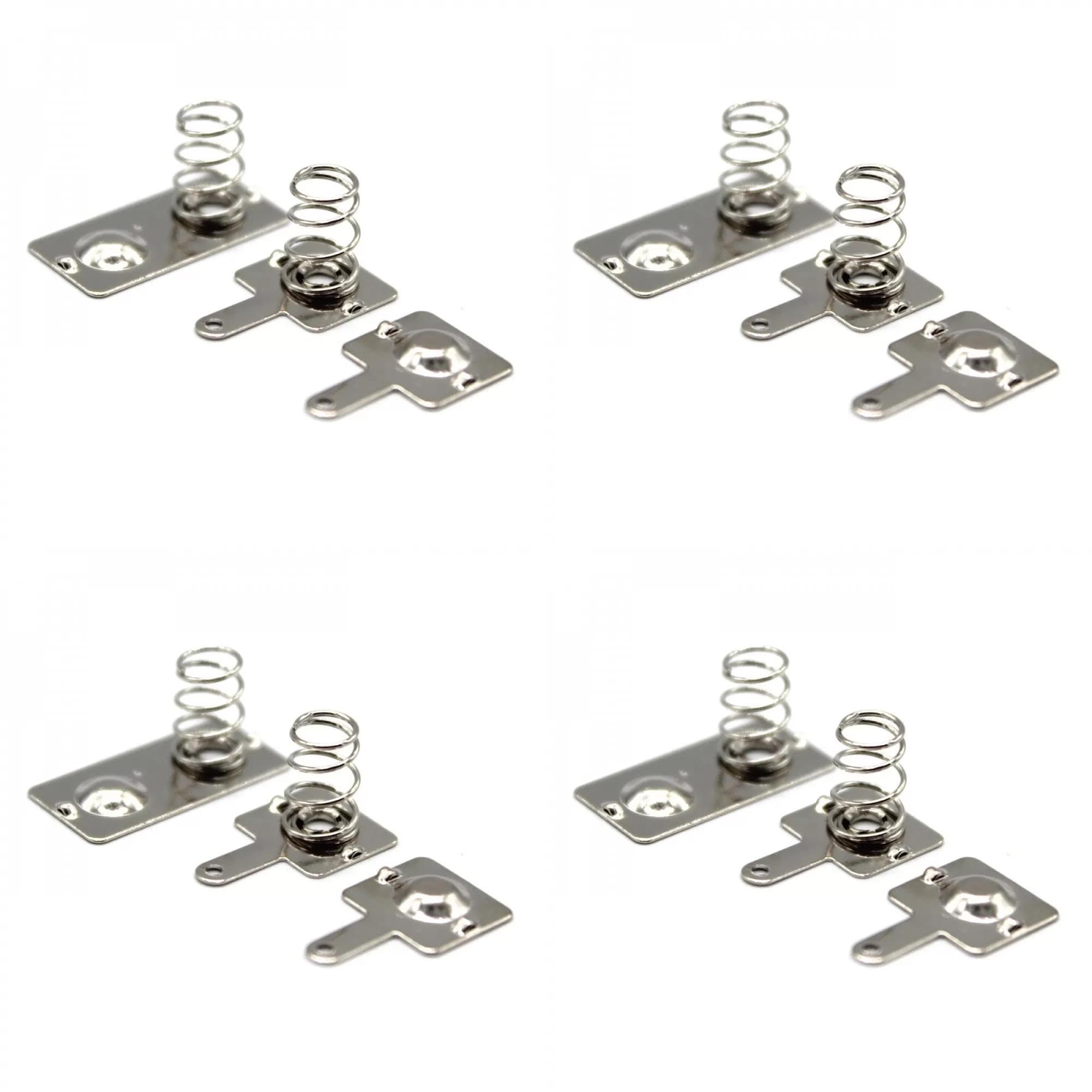 (4 pc) Pro3D AAA Battery Positive and Negative Contact Spring Plate Set