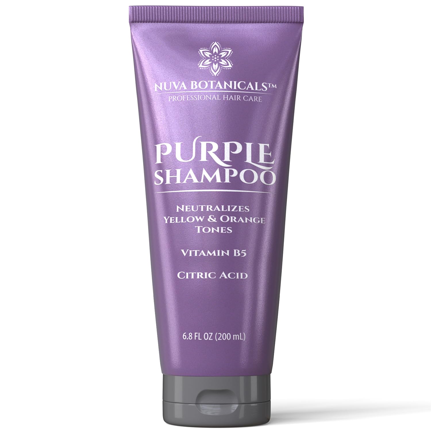 Nuva Botanicals Purple Shampoo for Blondes - Shampoo for Gray Hair for Women Removes Brassy Tones from Hair - Blonde Shampoo with Vitamin B5 - Hair