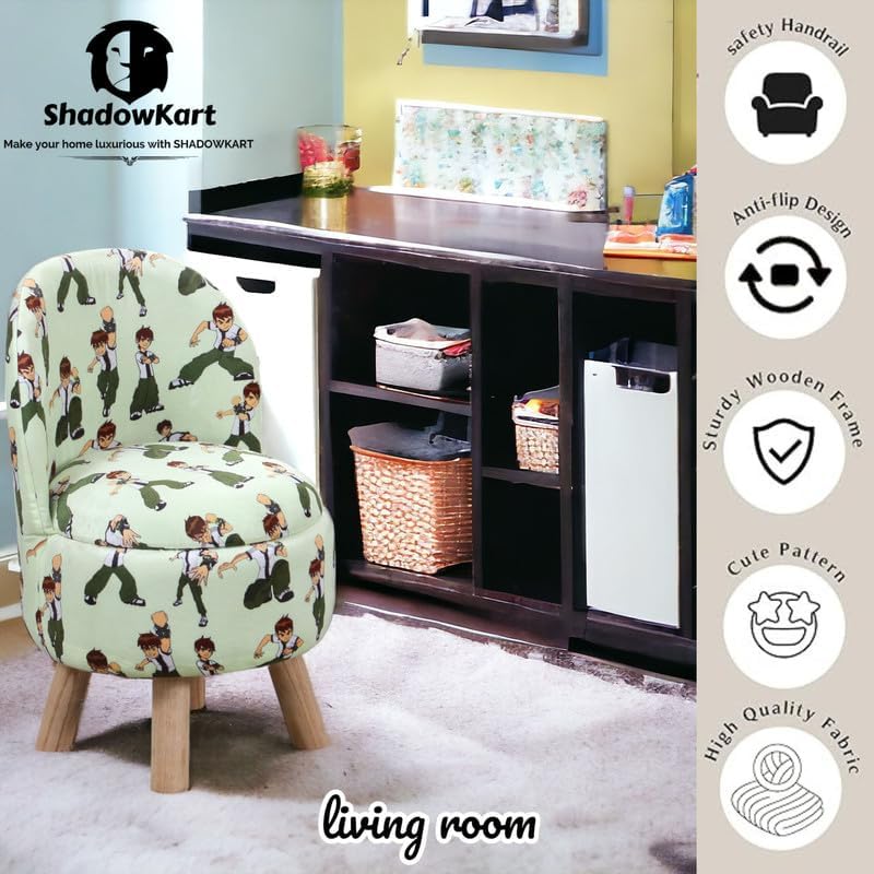 Image of Ottoman Kids pouffe Stool for Small Baby Chair Study Stool for Kids Playing Products Little Baby Dining Chair for Feeding Kids Cartoon Bedroom Chair,14x14x26 Inch, Single Chair