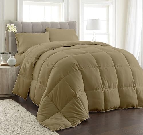 Miniatura 10 de Fitlinen Edredón reversible de 3 piezas para todas las estaciones, 500 GSM, 100% algodón, cálido para invierno, transpirable, edredón alternativo