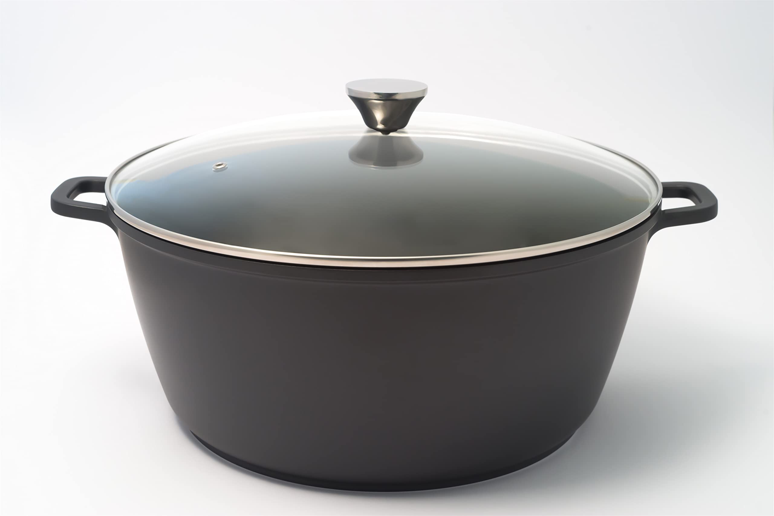 BaumaluSlow Cooker High 32 cm 10L with Lid Black