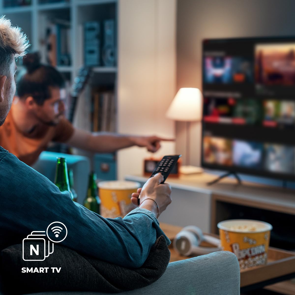Kiano Slim TV Smart Telewizory 40" Cal 100 cm LED Full HD 1080p TV FHD | Android TV Netflix HBO YouTube PrimeVideo | Bluetooth WiFi Miracast | 3 HDMI USB | Dolby Audio |Triplo Tuner DVB-T2 Czarny